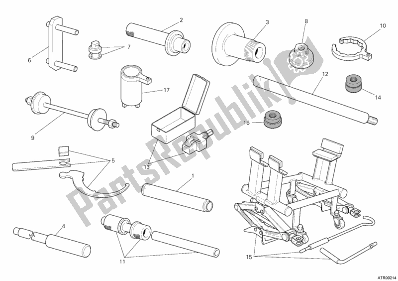 Alle onderdelen voor de Werkplaats Service Tools, Frame van de Ducati Multistrada 1200 S Touring 2011